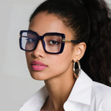 Techsuit Anti-Blue Light Glasses Reflex PC (2270), pentru Women, Oversized, TR90&PC Frame, AC Lens, Negru