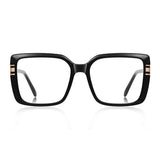Techsuit Anti-Blue Light Glasses Reflex PC (2270), pentru Women, Oversized, TR90&PC Frame, AC Lens, Negru
