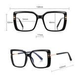 Techsuit Anti-Blue Light Glasses Reflex PC (2270), pentru Women, Oversized, TR90&PC Frame, AC Lens, Negru