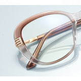Techsuit Anti-Blue Light Glasses Reflex PC (2265), pentru Women, Butterfly, TR90&Metal Frame, AC Lens, Transparent/Maro