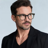 Techsuit Anti-Blue Light Glasses Reflex PC (2229), pentru Men, Round, TR90&Metal Frame, AC Lens, Negru