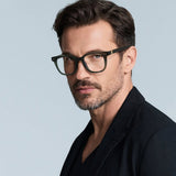 Techsuit Anti-Blue Light Glasses Reflex PC (2229), pentru Men, Round, TR90&Metal Frame, AC Lens, Negru