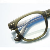 Techsuit Anti-Blue Light Glasses Reflex PC (2229), pentru Men, Round, TR90&Metal Frame, AC Lens, Transparent/Maro