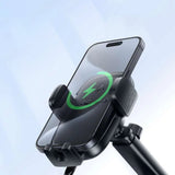 Suport auto Acefast cu Incarcare Wireless (D49), pentru Bord/Parbriz, Prindere magnetica, Clip blocare, 15W, pentru 4.7-6.9 Telefoane, negru