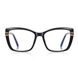 Techsuit Anti-Blue Light Glasses Reflex PC (2273), pentru Women, Oversized, TR90&Metal Frame, AC Lens, Negru