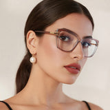Techsuit Anti-Blue Light Glasses Reflex PC (2273), pentru Women, Oversized, TR90&Metal Frame, AC Lens, Negru
