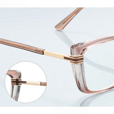 Techsuit Anti-Blue Light Glasses Reflex PC (2273), pentru Women, Oversized, TR90&Metal Frame, AC Lens, Transparent/Leopard