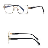 Techsuit Anti-Blue Light Glasses Reflex PC (3160), pentru Women, Rectangle, Metal Frame, AC Lens, Negru