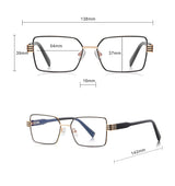 Techsuit Anti-Blue Light Glasses Reflex PC (3160), pentru Women, Rectangle, Metal Frame, AC Lens, Negru