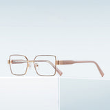 Techsuit Anti-Blue Light Glasses Reflex PC (3160), pentru Women, Rectangle, Metal Frame, AC Lens, Rose Auriu