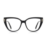 Techsuit Anti-Blue Light Glasses Reflex PC (2259), pentru Women, Oversized, TR90&Metal Frame, AC Lens, Negru