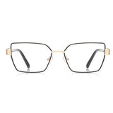 Techsuit Anti-Blue Light Glasses Reflex PC (3169), pentru Women, Hexagonal, Metal Frame, AC Lens, Negru
