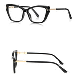 Techsuit Anti-Blue Light Glasses Reflex PC (2262), pentru Women, Rectangle, TR90&Metal Frame, AC Lens, Negru
