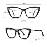 Techsuit Anti-Blue Light Glasses Reflex PC (2262), pentru Women, Rectangle, TR90&Metal Frame, AC Lens, Negru