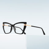 Techsuit Anti-Blue Light Glasses Reflex PC (2269), pentru Women, Oversized, TR90&Metal Frame, AC Lens, Negru
