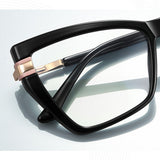 Techsuit Anti-Blue Light Glasses Reflex PC (2269), pentru Women, Oversized, TR90&Metal Frame, AC Lens, Negru