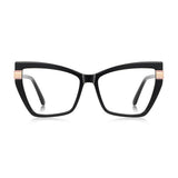 Techsuit Anti-Blue Light Glasses Reflex PC (2269), pentru Women, Oversized, TR90&Metal Frame, AC Lens, Negru