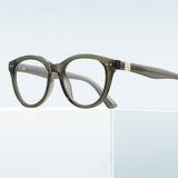 Techsuit Anti-Blue Light Glasses Reflex PC (2231), Round, TR90&Metal Frame, AC Lens, Transparent/Gri