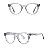 Techsuit Anti-Blue Light Glasses Reflex PC (2231), Round, TR90&Metal Frame, AC Lens, Transparent/Gri