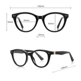 Techsuit Anti-Blue Light Glasses Reflex PC (2231), Round, TR90&Metal Frame, AC Lens, Transparent/Albastru