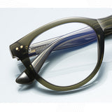 Techsuit Anti-Blue Light Glasses Reflex PC (2231), Round, TR90&Metal Frame, AC Lens, Transparent/Verde