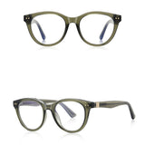 Techsuit Anti-Blue Light Glasses Reflex PC (2231), Round, TR90&Metal Frame, AC Lens, Transparent/Verde