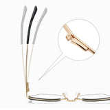 Techsuit Anti-Blue Light Glasses Reflex PC (3156), pentru Women, Cat Eye, Metal Frame, AC Lens, Gold/Negru