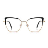 Techsuit Anti-Blue Light Glasses Reflex PC (3156), pentru Women, Cat Eye, Metal Frame, AC Lens, Gold/Negru