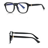 Techsuit Anti-Blue Light Glasses Reflex PC (2227), pentru Men, Round, TR90&Metal Frame, AC Lens, Negru