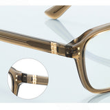 Techsuit Anti-Blue Light Glasses Reflex PC (2227), pentru Men, Round, TR90&Metal Frame, AC Lens, Transparent/Maro