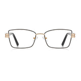 Techsuit Anti-Blue Light Glasses Reflex PC (3171), pentru Women, Rectangle, Metal Frame, AC Lens, Negru