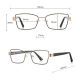 Techsuit Anti-Blue Light Glasses Reflex PC (3171), pentru Women, Rectangle, Metal Frame, AC Lens, Gold/Negru