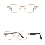 Techsuit Anti-Blue Light Glasses Reflex PC (3171), pentru Women, Rectangle, Metal Frame, AC Lens, Gold/Negru