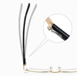 Techsuit Anti-Blue Light Glasses Reflex PC (3161), pentru Women, Rectangle, Metal Frame, AC Lens, Gold/Negru