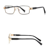Techsuit Anti-Blue Light Glasses Reflex PC (3163), pentru Women, Rectangle, Metal Frame, AC Lens, Negru