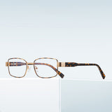 Techsuit Anti-Blue Light Glasses Reflex PC (3163), pentru Women, Rectangle, Metal Frame, AC Lens, Negru