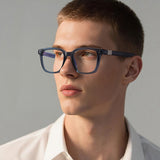 Techsuit Anti-Blue Light Glasses Reflex PC (2225), pentru Men, Square, TR90&Metal Frame, AC Lens, Negru