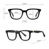 Techsuit Anti-Blue Light Glasses Reflex PC (2225), pentru Men, Square, TR90&Metal Frame, AC Lens, Negru
