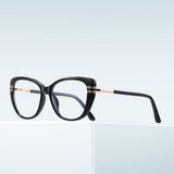Techsuit Anti-Blue Light Glasses Reflex PC (2274), pentru Women, Oversized, TR90&Metal Frame, AC Lens, Negru
