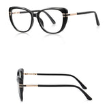 Techsuit Anti-Blue Light Glasses Reflex PC (2274), pentru Women, Oversized, TR90&Metal Frame, AC Lens, Negru