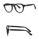 Techsuit Anti-Blue Light Glasses Reflex PC (2228), pentru Men, Round, TR90&Metal Frame, AC Lens, Negru