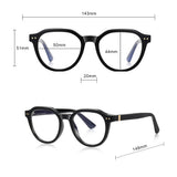 Techsuit Anti-Blue Light Glasses Reflex PC (2228), pentru Men, Round, TR90&Metal Frame, AC Lens, Negru