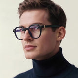 Techsuit Anti-Blue Light Glasses Reflex PC (2228), Round, TR90&Metal Frame, AC Lens, Transparent/Maro