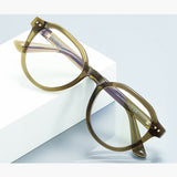 Techsuit Anti-Blue Light Glasses Reflex PC (2228), Round, TR90&Metal Frame, AC Lens, Transparent/Maro