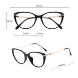 Techsuit Anti-Blue Light Glasses Reflex PC (86162), pentru Women, Round, TR90&Metal Frame, AC Lens, Gold/Negru