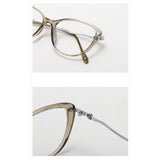 Techsuit Anti-Blue Light Glasses Reflex PC (86162), pentru Women, Round, TR90&Metal Frame, AC Lens, Silver/Beige