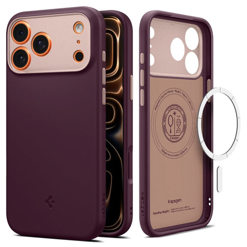 Husa pentru iPhone 17 Pro, Spigen Caseology Nano Pop MagSafe (ACS10327), bordo