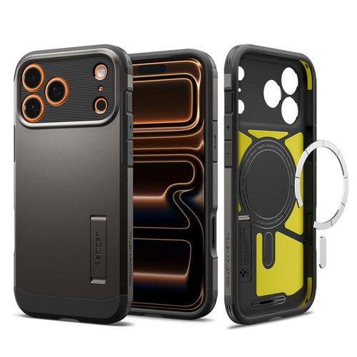 Husa pentru iPhone 17 Pro Max, Spigen Tough Armor T MagSafe (ACS10298), cenusiu
