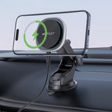 Suport auto Acefast cu Wireless Charging (D42), pentru Bord/Parbriz, Prindere magnetica, USB-C, 15W, pentru 4.7, argintiu