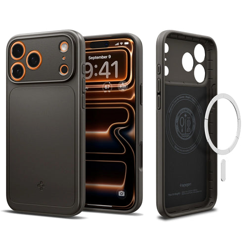 Husa pentru iPhone 17 Pro Max, Spigen Thin Fit MagSafe (ACS10276), cenusiu